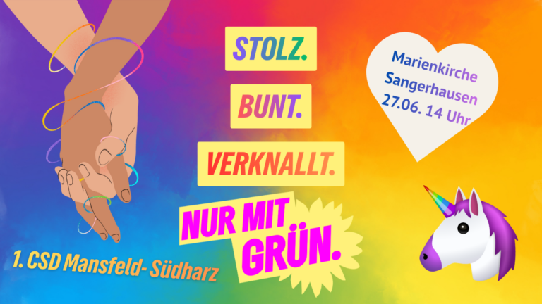 Farbenfrohe Solidarität im Mansfeld-Südharz: Die Grünen unterstützen den ersten CSD in Sangerhausen